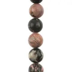 Brown & Black Rhodonite Round Beads by Bead Landing&trade;