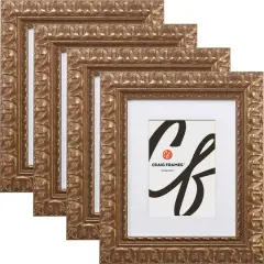 Craig Frames 4 Pack Bravada Ornate Bronze Picture Frame with Mat