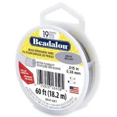 Beadalon&reg; 0.38mm Bright 19 Strand Bead Stringing Wire, 60ft.