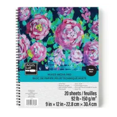 9" x 12" Black 92lb. Mixed Media Pad by Artist's Loft&reg;