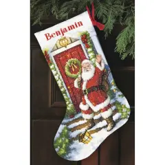 Dimensions&reg; Gold Collection 16" Welcome Santa Stocking Counted Cross Stitch Kit