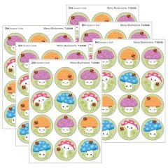 TREND Enterprises&reg; Merry Mushrooms, Dirt scent Scratch 'n Sniff Stinky Stickers&reg;, 48 Per Pack, 6 Packs