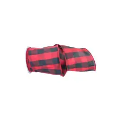 Reliant 4" x 10yd. Dupioni Buffalo Plaid Wired Ribbon