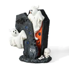 Glitzhome&reg; 9.75" Halloween Ghost Gravestone Table D&eacute;cor