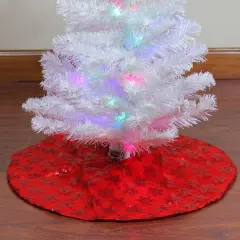 20" Red Sequin Snowflake Mini Tree Skirt