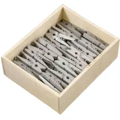 JAM Paper 1.125" Silver Wood Clothespins, 50ct.