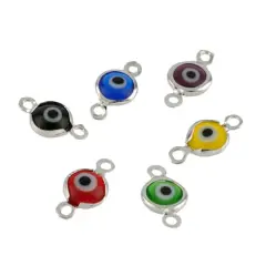 12mm Rhodium Eye Connectors, 6ct. by Bead Landing&trade;