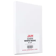JAM Paper Ultimate White Wove 6" x 9" 24lb. Strathmore Paper, 100 Sheets