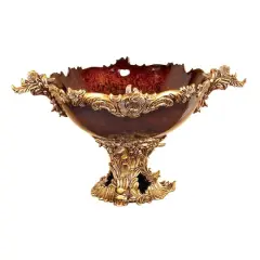 19" Gold Resin Traditional D&eacute;cor Bowl