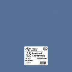 PA Paper&trade; Accents 12" x 12" Pearlized Cardstock, 25 Sheets Blue Star