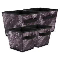 DII&reg; Black Marble Trapezoid Mixed Laundy Bin Set, 4ct.