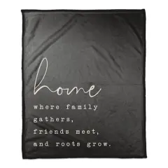 50" x 60" Home Where Family Gathers Coral Fleece Throw Blanket