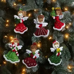 Bucilla&reg; Christmas Angels Felt Ornaments Applique Kit