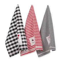 DII&reg; Valentines Checked Embellished Dishtowel Set