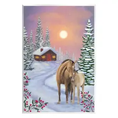 Stupell Industries Holiday Horses Winter Scene Wall Plaque Art