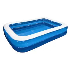 Pool Central&reg; 10ft. Blue and White Inflatable Rectangular Swimming Pool