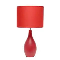 Creekwood Home Essentix 18" Ceramic Dewdrop Table Lamp Red