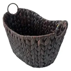 Large Espresso Woven Basket with Metal Handles by Ashland&reg;