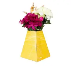 JAM Paper Pop-Up Vase Boxes, 3ct. Yellow Marble