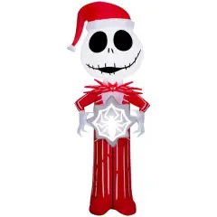 5.5ft. Airblown&reg; Inflatable Christmas Jack Skellington in Red Suit with Spider Snowflake