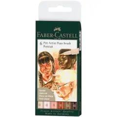 Faber-Castell&reg; PITT&reg; 6 Color Artist Brush Pen Set Portrait