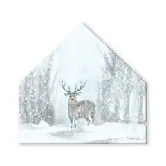 Deer In Winter 17x17 House Shaped Canvas