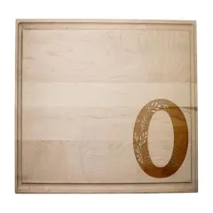 17" Floral Monogram Maple Cutting Board Floral Monogram O