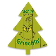 The Grinch Itchin' for Some Grinchin' 14" x 18.5" Dr. Seuss Tree Shaped Pallet Wood
