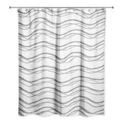Delicate Squiggles Shower Curtain Gray