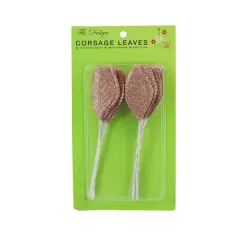 JAM Paper 2.25" Glitter Floral Leaves, 50ct. Rose Gold