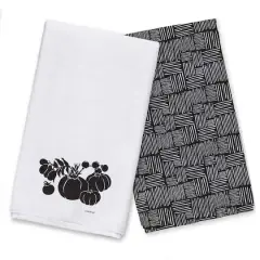 Block Print Tomatoes 16" x 25" Tea Towel - Set of 2