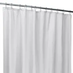 Bath Bliss White Microfiber Soft Touch Seersucker Design Shower Curtain Liner