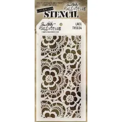 Stampers Anonymous Tim Holtz&reg; Lace Layered Stencil, 4" x 8.5"