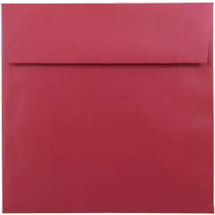 JAM Paper 6.5" x 6.5" Square Metallic Invitation Envelopes, 25ct. Jupiter Red Stardream