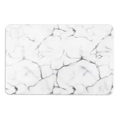 Artsy Mats Marble White Stone Non-Slip Bath Mat