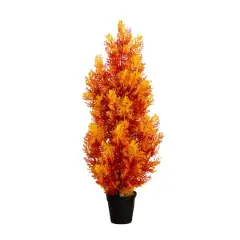 3ft. UV Resistant Autumn Artificial Fall Cedar Tree (Indoor/Outdoor)
