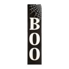 Glitzhome&reg; Black & White Wooden BOO Porch Sign