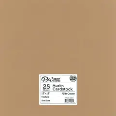 PA Paper&trade; Accents 12" x 12" Muslin 73lb. Cardstock, 25 Sheets Toffee