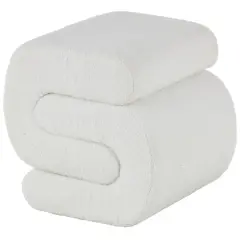 19" S-Shaped Room Ottoman with Connected Arches White