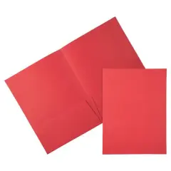 JAM Paper 9.5" x 11.5" 2-Pocket Linen Folders, 6ct. Red