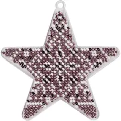 Wonderland Crafts Purple Fair Isle Star Ornament Bead Embroidery on Plastic Kit