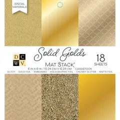 DCWV&reg; Solid Golds Mat Stack&reg; Cardstock Paper Pad, 6" x 6"