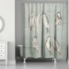 Birds on a Wire Sage 71" x 74" Shower Curtain