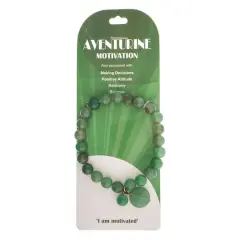 John Bead Aventurine Green Natural Stone Bracelet with Round Charm