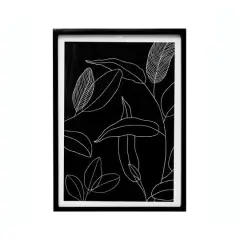 Hello Honey&reg; Leaf Line Drawing Wood Framed Wall D&eacute;cor