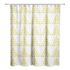 Stacked Triangle Dots Shower Curtain Yellow