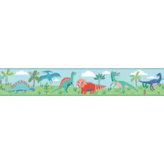 RoomMates Dinosaur Parade Peel & Stick Wallpaper Border