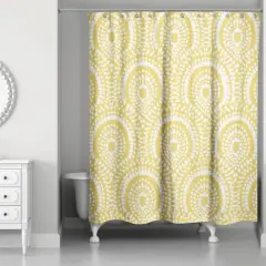 Fan Pattern Shower Curtain Yellow