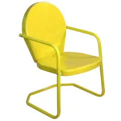34" Outdoor Retro Tulip Armchair Yellow
