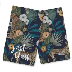 Just Chill Tropical Cheetah Tea Towel Set Navy